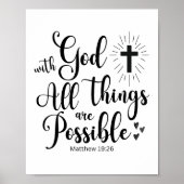 Bij God is alles mogelijk (Matteüs 19:26) Poster (Voorkant)