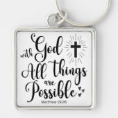 Bij God is alles mogelijk (Matteüs 19:26) Sleutelhanger (Voorkant)