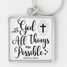 Bij God is alles mogelijk (Matteüs 19:26) Sleutelhanger