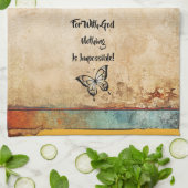 Bij God is alles mogelijk rustieke keukenhanddoek (Gevouwen)