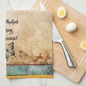 Bij God is alles mogelijk rustieke keukenhanddoek (Quarter Fold)