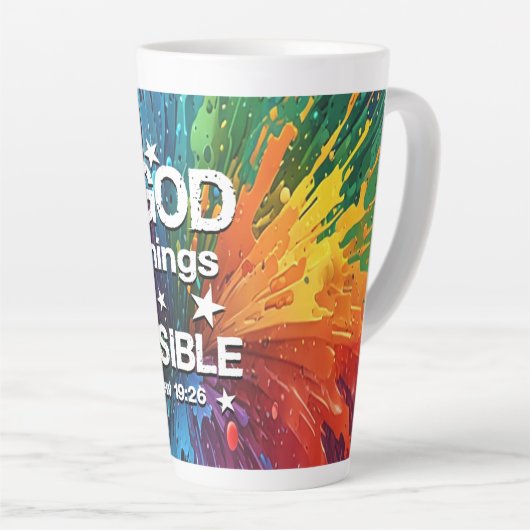 Bij God Matteüs 19-26 Latte Mok (Rechterhoek)