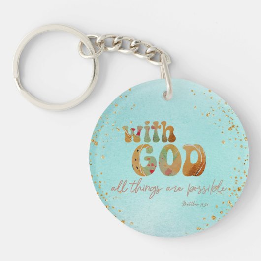 Bij God zijn alle dingen mogelijk vers Sleutelhanger (Voorkant)