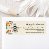Bij handgetekende bloem handtekening etiket (Insitu)
