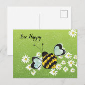 Bij Happy Ansichtkaart Briefkaart (Voorkant / Achterkant)