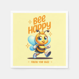 Bij Happy Cute Bij Feest Papieren Servetten