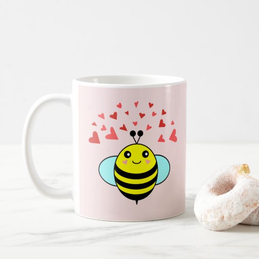 Bij Happy Liefdeshart Koffiemok (Met donut)