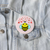 Bij Happy Liefdeshart Ronde Button 7,6 Cm (In situ)