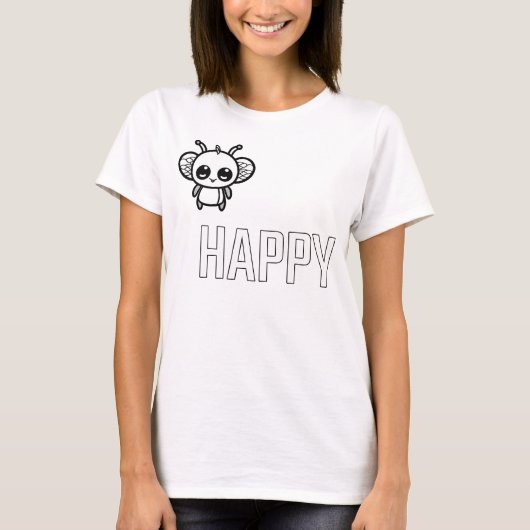 Bij happy :) t-shirt (Voorkant)