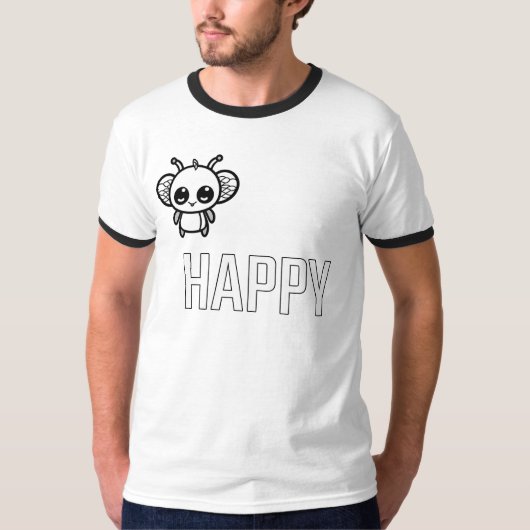 Bij happy :) t-shirt (Voorkant)
