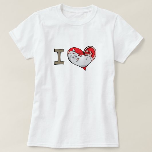 Bij hartratten (albino) t-shirt (Design voorkant)
