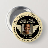 Bij het bewaren van geheugenfotoherinnering ronde button 7,6 cm (Voorkant /achterkant)