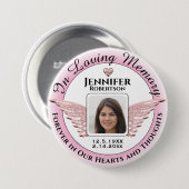 Bij het bewaren van geheugenfotoherinnering ronde button 7,6 cm (Voorkant /achterkant)