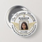 Bij het bewaren van geheugenfotoherinnering ronde button 7,6 cm (Voorkant /achterkant)