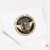 Bij het bewaren van geheugenfotoherinnering ronde sticker (Envelop)