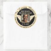 Bij het bewaren van geheugenfotoherinnering ronde sticker (Tas)