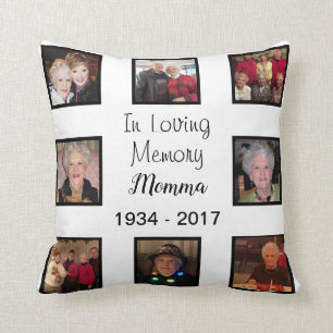 Bij het bewaren van Memory Photo Collage Memorial Kussen