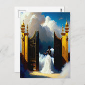 Bij het Christelijke Briefkaart van de Gate Black  (Voorkant / Achterkant)