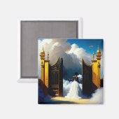 Bij het Christelijke kunstmagneet van de Gate Blac Magneet (Voorkant / Achterkant)