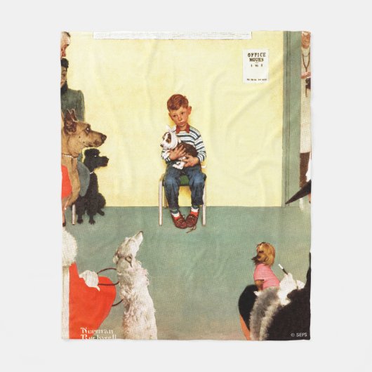 Bij het eten door Norman Rockwell Fleece Deken (Voorkant)