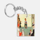 Bij het eten door Norman Rockwell Sleutelhanger (Voorkant Links)