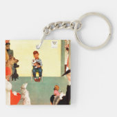 Bij het eten door Norman Rockwell Sleutelhanger (Achterkant)