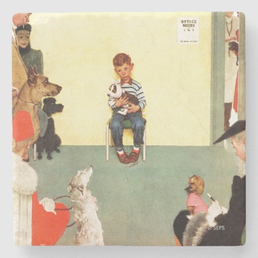 Bij het eten door Norman Rockwell Stenen Onderzetter (Voorkant)