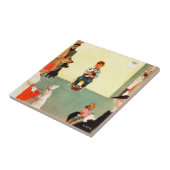 Bij het eten door Norman Rockwell Tegeltje (Zijkant)