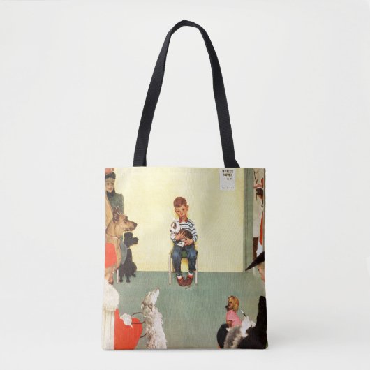 Bij het eten door Norman Rockwell Tote Bag (Voorkant)
