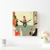 Bij het eten door Norman Rockwell Vierkante Klok (Huis)