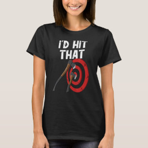 Bij het gooien met bijlen zou ik dat doelbord rake t-shirt