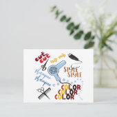 Bij het haarsalon briefkaart (Staand voorkant)