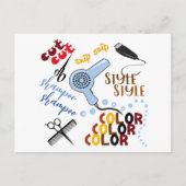 Bij het haarsalon briefkaart (Voorkant)