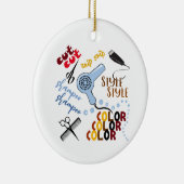 Bij het haarsalon keramisch ornament (Rechts)