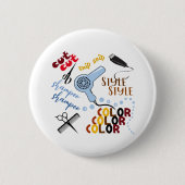 Bij het haarsalon ronde button 5,7 cm (Voorkant)