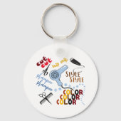 Bij het haarsalon sleutelhanger (Voorkant)