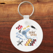 Bij het haarsalon sleutelhanger (Voorkant)