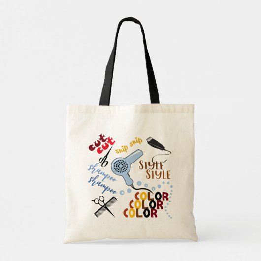 Bij het haarsalon tote bag (Achterkant)