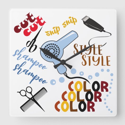 Bij het haarsalon vierkante klok (Voorkant)