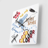 Bij het haarsalon vierkante klok (Hoek)