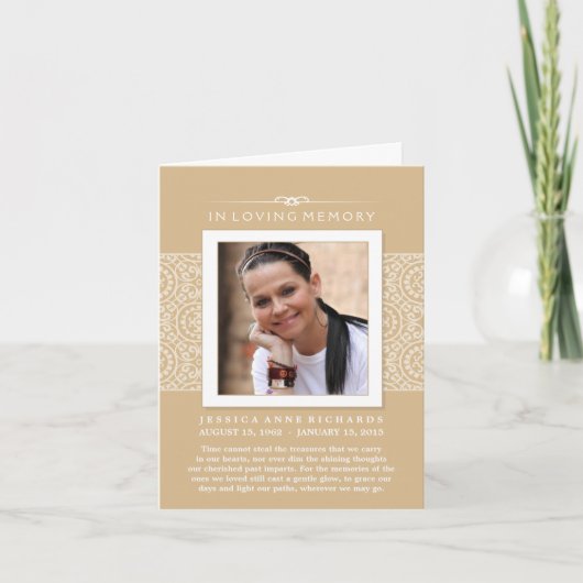 Bij het houden van geheugen Foto Elegant Gold Hart Bedankkaart (Voorkant)