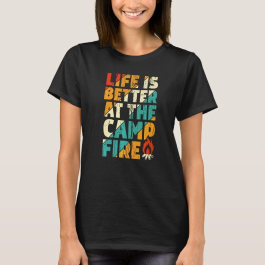 Bij het kampvuur  Camping Vitange T-shirt (Voorkant)