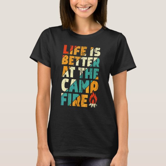 Bij het kampvuur   Camping Vitange T-shirt (Voorkant)