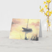 Bij het Lege Wenskaart van de Zeilboot van de Kaart (Gele Bloem)
