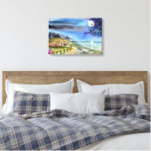 Bij het licht van de zilveren maan canvasprint canvas afdruk (Insitu (Slaapkamer))