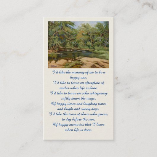 Bij het liefhebben van de geheugensympathikaart visitekaartje (Voorkant)