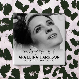 Bij het liefhebben van geheugen begrafenis vierkante button 5,1 cm