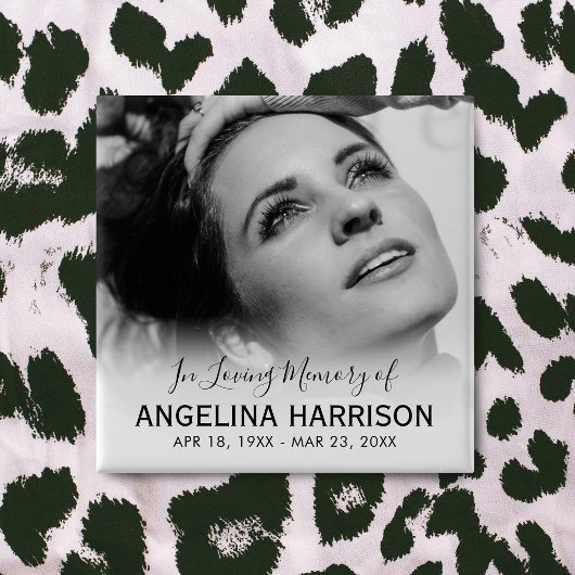 Bij het liefhebben van geheugen begrafenis vierkante button 5,1 cm