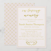 Bij het liefhebben van geheugen - Blush & Gold Mem Kaart (Voorkant / Achterkant)