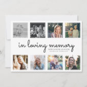 Bij het liefhebben van geheugen foto-collage begra bedankkaart (Voorkant)